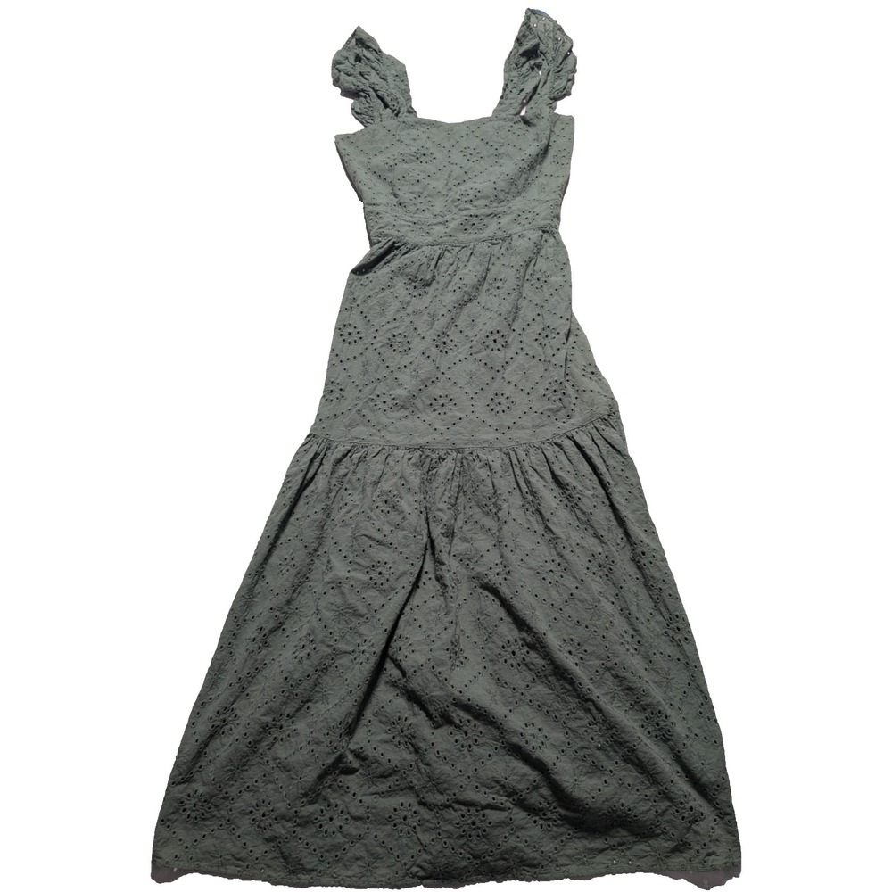 PALMACEA SWIMSWEAR Green Cotton Swim Coverup Dress - Women Large‎